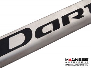 Dodge Dart License Plate Frame - Wideplate - Satin Stainless Steel w/ Dart Logo